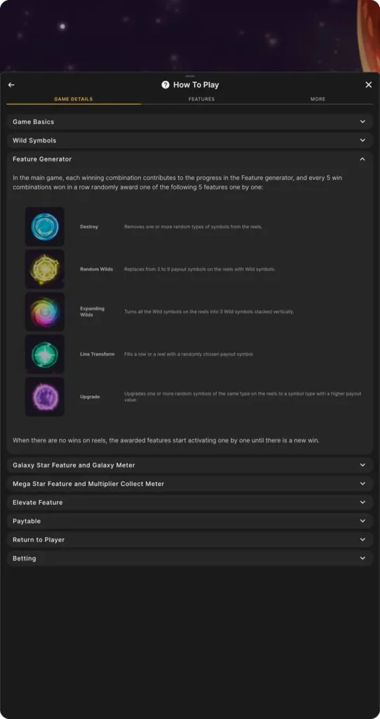 Starburst Galaxy game rules